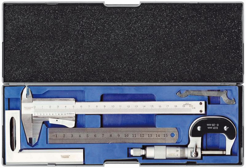 Conjunto de ferramentas de medição Vogel Germany, 4 peças, com paquímetro, 239911