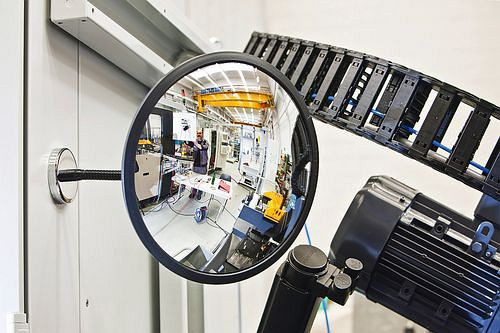 DENIOS kulaté zrcadlo s magnetickým držákem, průměr 450 mm, zrcadlo z akrylátového skla, 207-517