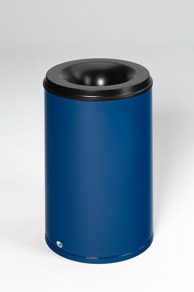 VAR papirkurv, brandsikker, 110 L, slukningshoved sort, ensianblå, 3181