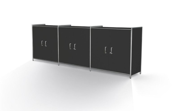 Kerkmann dressoir breed met voordeuren paar 2 FH, Artline, B 2360 x D 380 x H 780 mm, antraciet, 13791713