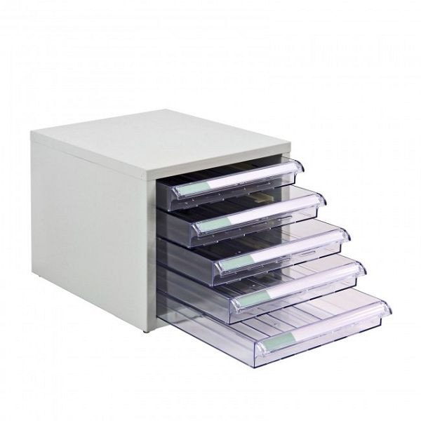 ADB fiókos doboz SC5, fém test külső méretei (Sz x Mé x Ma): 28 x 35 x 26 cm, szín: világosszürke, porszórt (RAL 7035), 40607