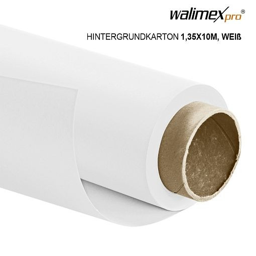 Walimex pro baggrundspap 1,35x10m, hvid, 22804
