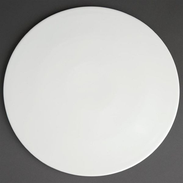 OLYMPIA Biały talerz do pizzy bez brzegów 33cm, opakowanie: 6 szt., GM448