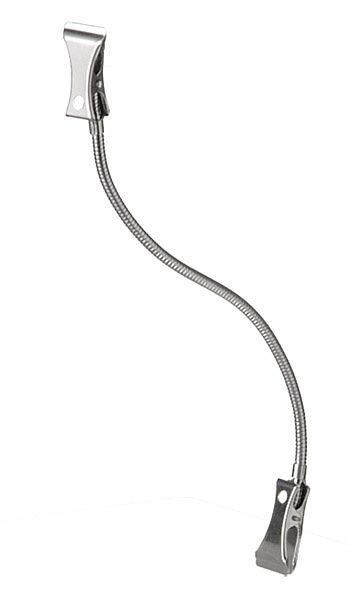 Suport pentru semne APS -FLEXIBLE-, lungime: 12 cm, metal cromat, cu 2 cleme, 71470