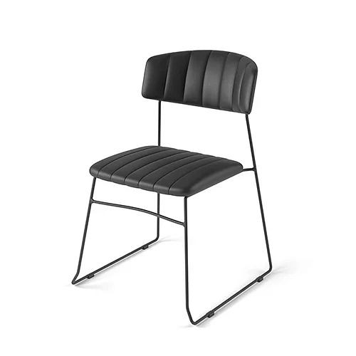 Καρέκλα στοίβαξης VEBA Mundo μαύρη, με επένδυση από τεχνητό δέρμα, πυρίμαχο, 54x55x79cm (ΠxΒxΥ), 53002
