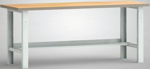 Stół warsztatowy KLW standardowy, 2000 x 700 mm, regulacja wysokości, z blatem bukowym multiplex, WS513V-2000M40-X1582