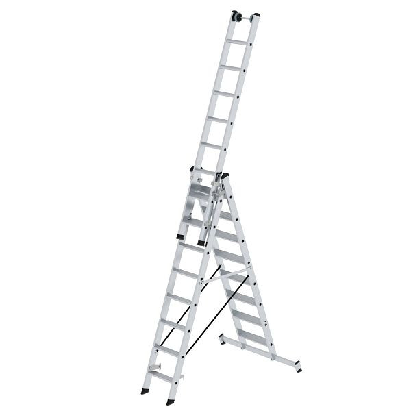 Munk Günzburger Steigtechnik multifunctionele ladder 3-delig met nivello® traverse 3x8 treden, 033324