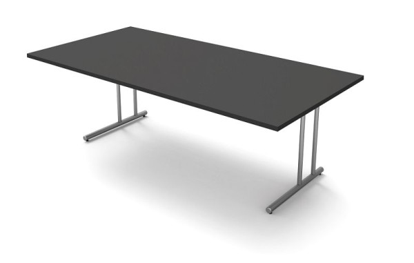 Extra velký psací stůl Kerkmann, s C-nožkou, Start up, Š 2000 mm x H 1000 mm x V 750 mm, barva: antracit, 11435213