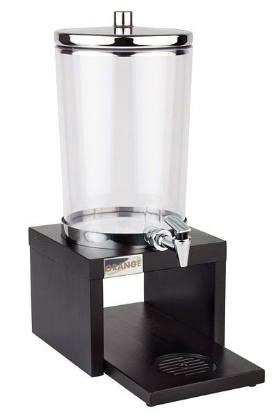 APS Juice dispenser -BRIDGE-, 31 x 20 cm, ύψος: 42 cm, 4 λίτρα, 18/8 inox, SAN, οξιά, μασίφ, χρώμα wenge, 2 παγοκύστες, 10872