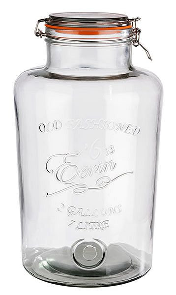 Sticlă APS pentru dozator de băuturi, Ø 19 cm, înălțime: 36,5 cm, 7 litri, sticlă, cu blat batant -OLD FASHIONED-, 10411