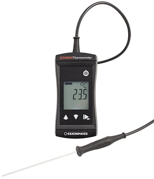 Greisinger G1731 gourmetthermometer inclusief sonde Waterdichte alarmthermometer met steeksonde, 611636