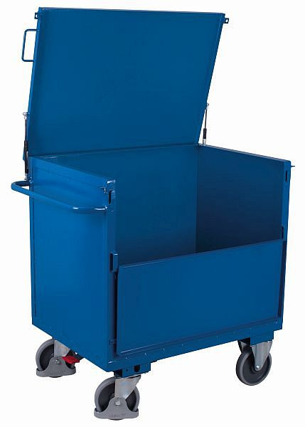 Vozík plechové krabice VARIOfit pevně svařený, s víkem, vnější rozměry: 1 165 x 730 x 1 115 mm (ŠxHxV), sw-700,415