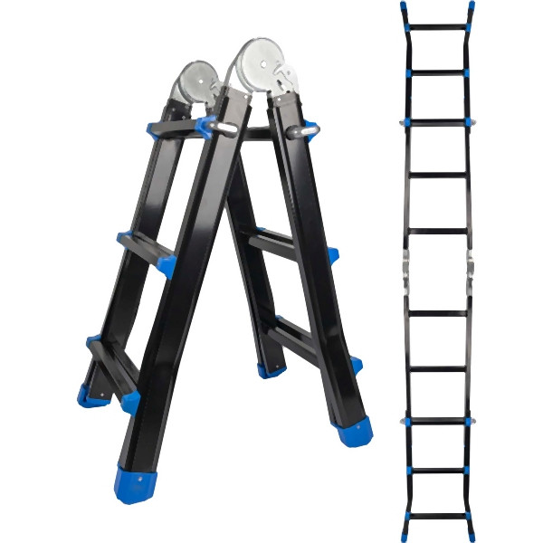 ALDORR Professionele 4×3 telescopische multifunctionele ladder 2,80 meter, 4033