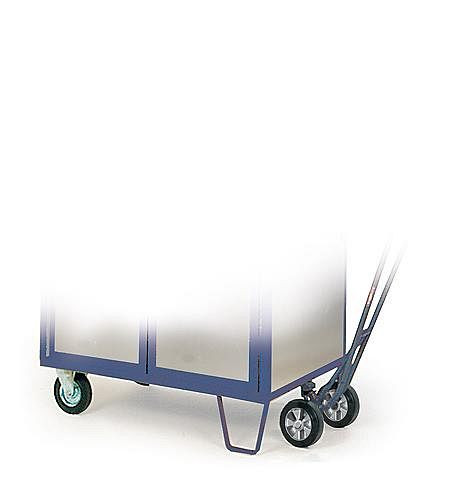 Protaurus Rotauro kastenwagen met gegalvaniseerde wanden voor hefboomrollen, 1280x850x1776mm met gaasbekleding, 200mm TPE wielen, 12-1315