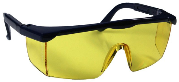 Ochelari de protecție UV busching, nuanțați în galben, EN 166/170, brațe sport reglabile, cu viziune integrală, 100064