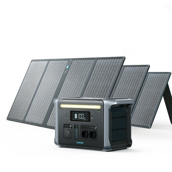 Generator solar Anker 757 (Anker 757 PowerHouse, Powerstation, 1229Wh, 1500W cu panou solar 3× 100W), BUNDLE-A1770311-1-A2431031-3