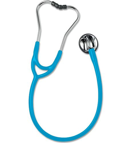 ERKA stethoscoop voor volwassenen met zachte oorstukjes, membraanzijde (dubbelmembraan), tweekanaalsslang SENSITIVE, kleur: lichtblauw, 525.00025