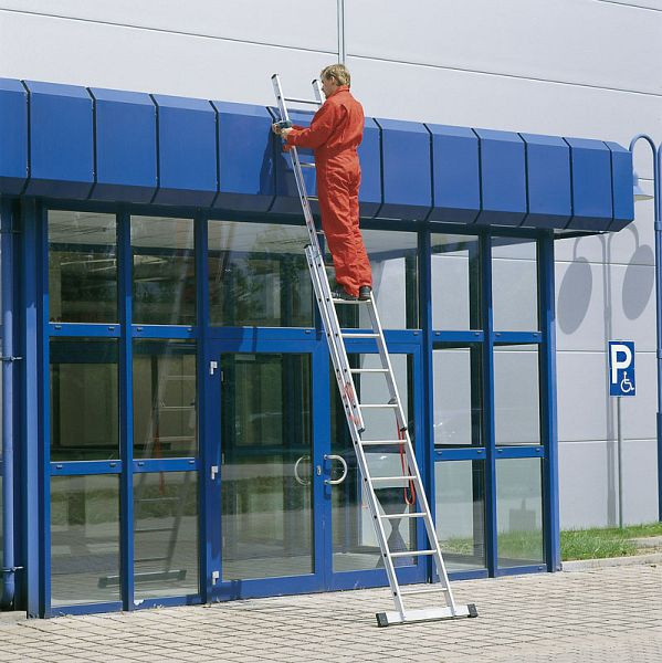 Euroline aluminium multifunctionele ladder, 2-delig met 2 x 8 treden, verticale ladderhoogte 3,85m, 3061108