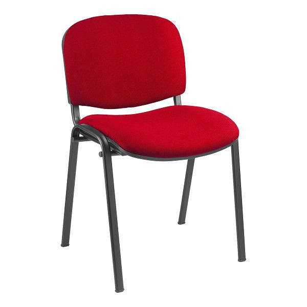 Lüllmann gestoffeerde stoel zonder armleuningen, 470/840 x 545 x 425 mm, rood, 220203
