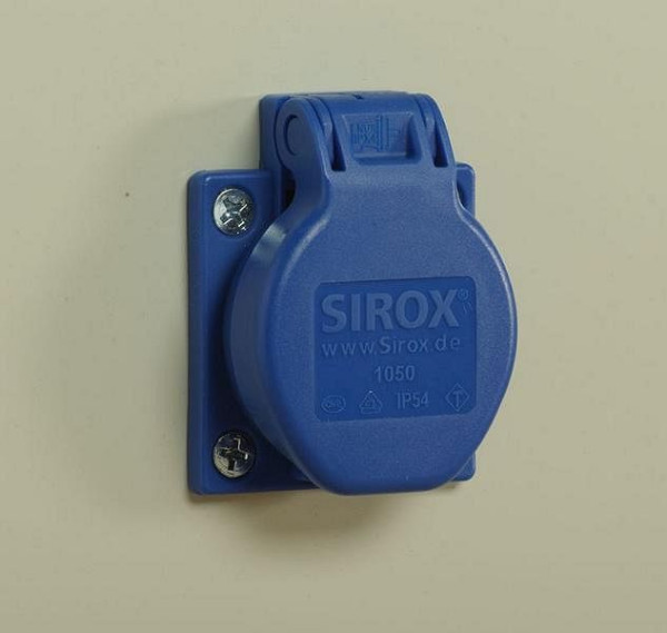 KLW Schuko stopcontact 230 volt, met klapdeksel 2-polig + E10/16A 250 V compleet met bevestigingsschroeven, 05/02201