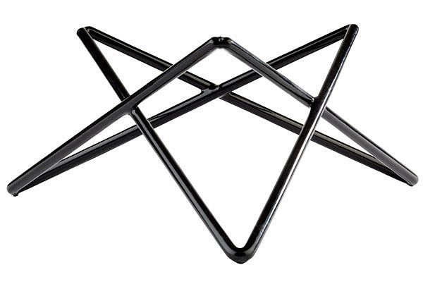 Stojak bufetowy APS -PRISMA-, Ø 26 cm, wysokość: 10,5 cm, metal, czarny, z antypoślizgową gumową powłoką, 33272