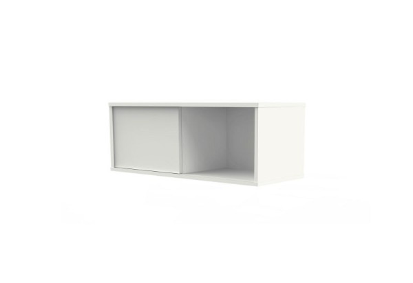 Prateleira de parede/superior Kerkmann com portas reversíveis (largura de meio compartimento), fresca, L 1000 x P 400 x A 360 mm, branco/grafite, 13446310