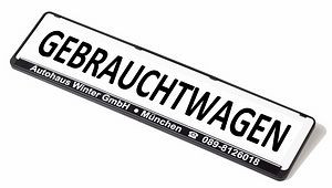 Eichner Miniletter reclamebord standaard, wit, opdruk: Tweedehands auto's, 9219-00165
