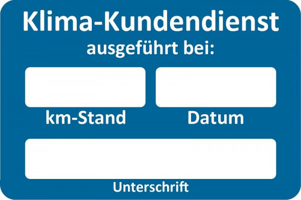 Eichner klantenservice sticker, blauw, tekst: airconditioning klantenservice uitgevoerd bij, VE: 250 stuks, 9220-00056