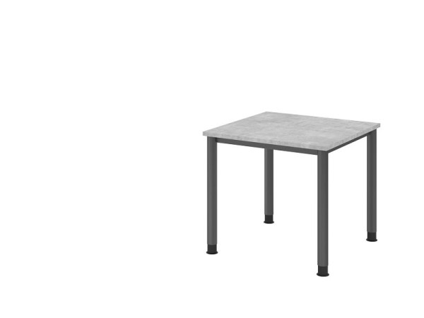 Hammerbacher skrivebord HS08, 80 x 80 cm, top: beton, 25 mm tyk, 4 fods stel i grafit, arbejdshøjde 68,5-81 cm, VHS08/M/G