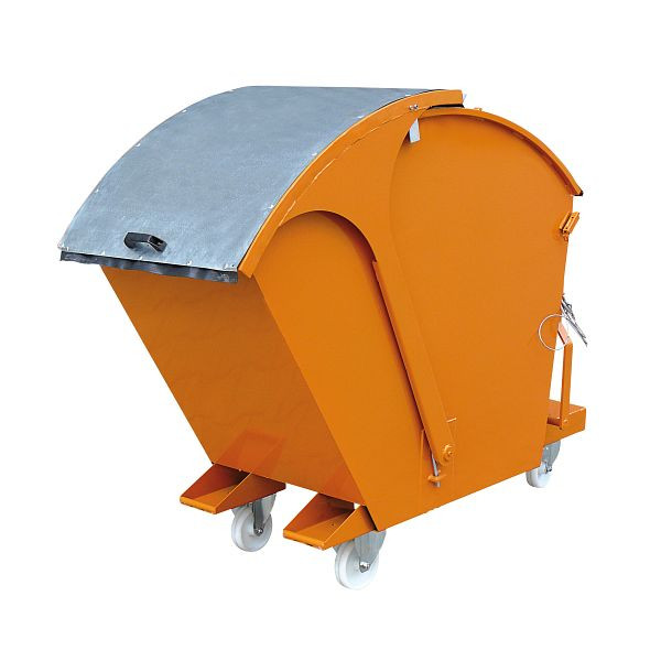 Pojemnik przemysłowy Eichinger z okrągłą pokrywą, 1000 kg, 1000 litrów, czysta pomarańcza, 202612000000000
