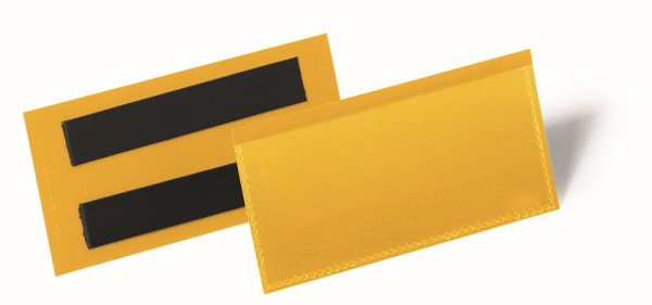 ODOLNÁ magnetická kapsa na štítek, žlutá 100 mm x 38 mm, balení 50 ks, 174104