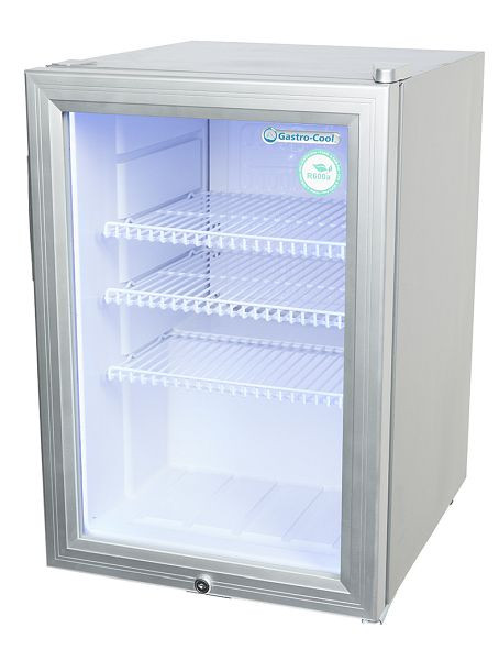 Gastro-Cool koelkast - klein - glazen deur - zilver - LED - GCKW65, 204401