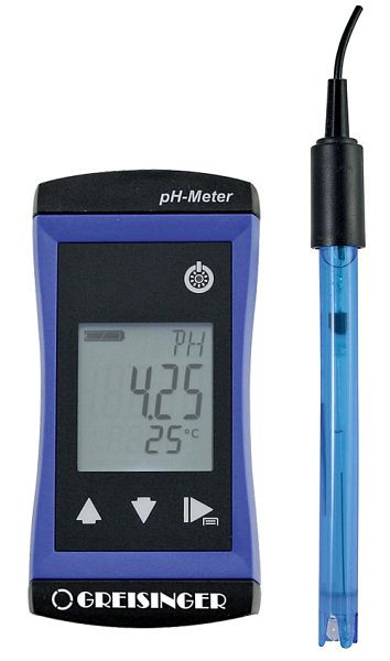 Greisinger G 1501 pH/Redox (ORP)/hőmérsékletmérő készülék riasztó funkcióval, beleértve a pH elektródát GE 114-WD, 611725