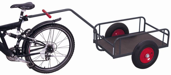 Reboque de bicicleta VARIOfit sem parede lateral, dimensões externas: 1.835 x 810 x 810 mm (LxPxA), rodado: pneus pneumáticos, zu-1381/AG
