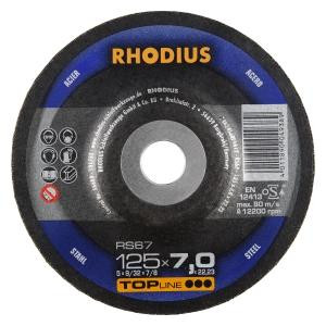Rhodius TOPline RS67 slijpschijf, diameter [mm]: 125, dikte [mm]: 7, boring [mm]: 22.23, VE: 25 stuks, 200141