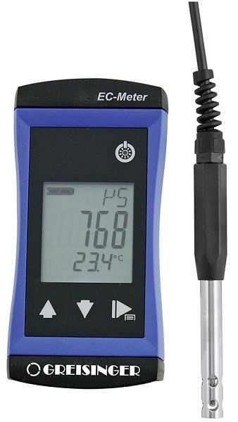 Greisinger G 1420 Dispositivo de medição de alta resolução para água ultrapura até no máximo 100 µS/cm, incluindo célula de medição de aço inoxidável, 610007