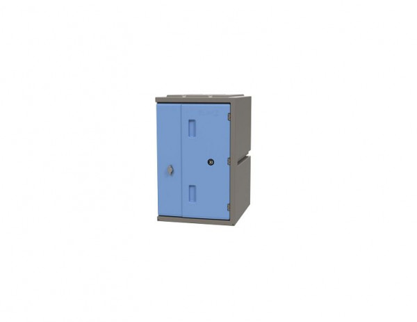 Dulap din plastic Lotz 600 Dulap din plastic, înălțime: 600 mm, ușă albastră, încuietoare cu șurub rotativ, 221600-08