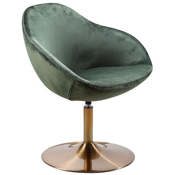 Wohnling fauteuil Sarin fluweel groen/goud 70x79x70 cm, WL5.921