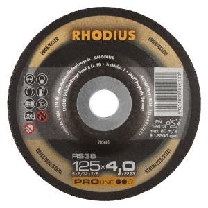 Rhodius PROline RS38 slijpschijf, diameter [mm]: 125, dikte [mm]: 4, boring [mm]: 22.23, VE: 25 stuks, 205681