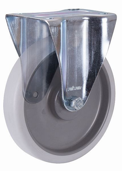 VARIOfit pevné kolečko termoplastické, 125 x 32 mm, šedé, s termoplastickým obvazem, bpg-125.050
