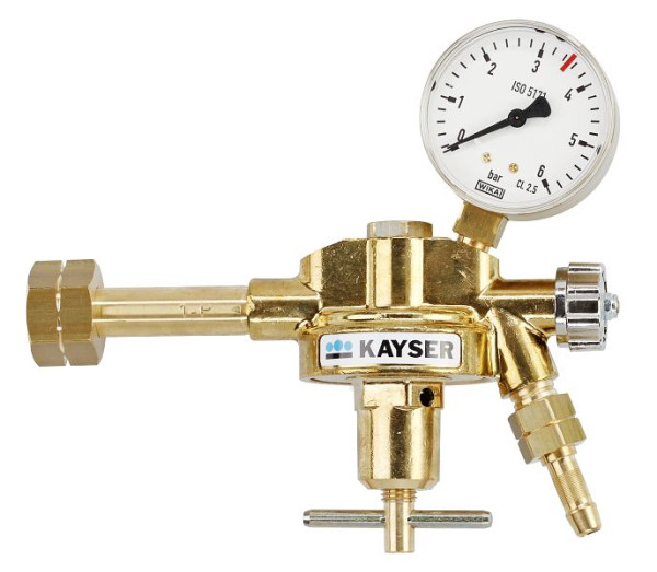 Reduktor ciśnienia Kayser „Propan”, z 1 manometrem, Ø 63 mm, regulowane ciśnienie wylotowe, 57180