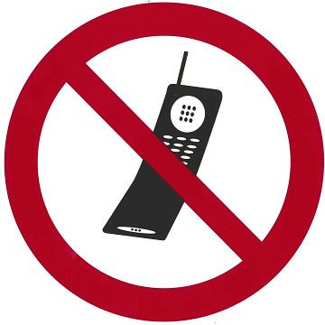 Kontakt mobiltelefon forbud 10 cm, 7675/010