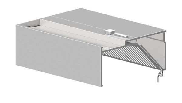 Coifa de parede Stalgast, forma de caixa 2900 mm x 800 mm com filtro retardador de chama tipo B, WH29802