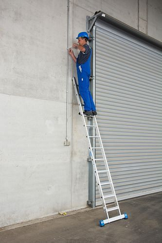 DENIOS enkele ladder van aluminium, met 12 treden, 156-914