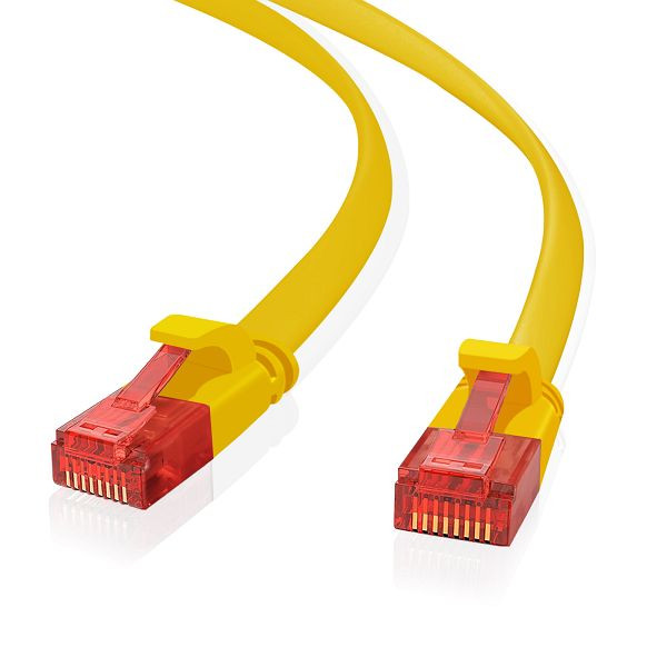 Helos ultra plochý patch kabel U/UTP Cat 6 žlutý 0,25m, 148727