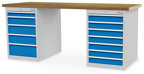 Bedrunka+Stół warsztatowy trzeciego rzędu R 18-24, 1 x szuflada 75 mm, 1 x szuflada 125 mm, 2 x szuflady 150 mm każda, 03.20.580.21V