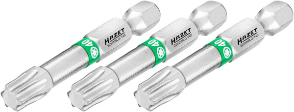 Bit Hazet, pełny sześciokąt 6,3 (1/4 cala), profil wewnętrzny TORX®, T40, ilość narzędzi: 3, wersja długa, rozmiar klucza: T40, 2223NSLG-T40/3