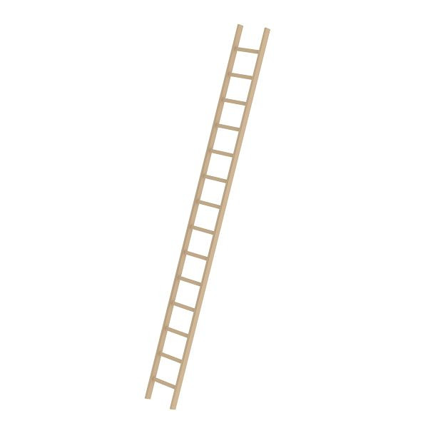 Munk Günzburger Steigtechnik enkele sport ladder van hout zonder traverse 14 sporten, 033114