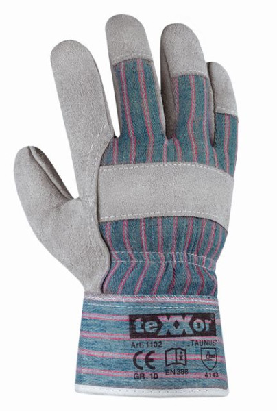 teXXor marhabőr hasított bőr kesztyű "TAUNUS", méret: 10, csomag: 96 pár, 1102-10