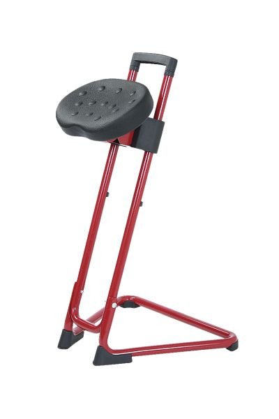 Lotz „Die Steadfast”, ergonomiczne siedzisko z czarnego PU, czerwona rama, regulacja wysokości 600-850, obracanie na boki, 3600.04